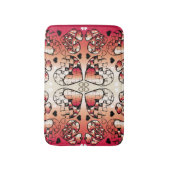 Rood- en wittekruid-Romantisch hartenpatroon Badmat (Voorkant Verticaal)