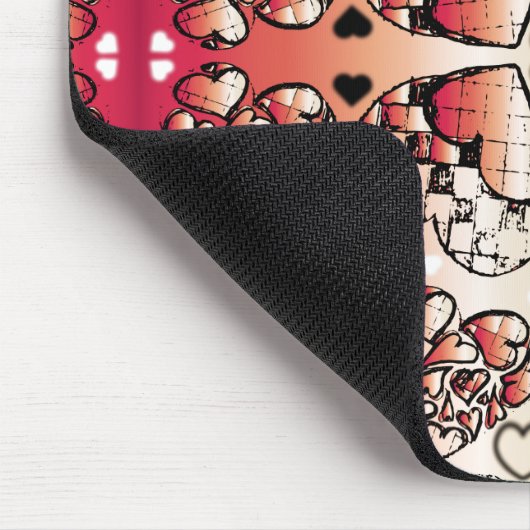 Rood- en wittekruid-Romantisch hartenpatroon Muismat (Hoek)