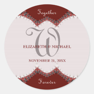 Rood- en wittesorvenweddenschap ronde sticker