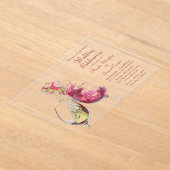 Rood- en wittwijdenweddenschap acryl uitnodigingen (Laagn)