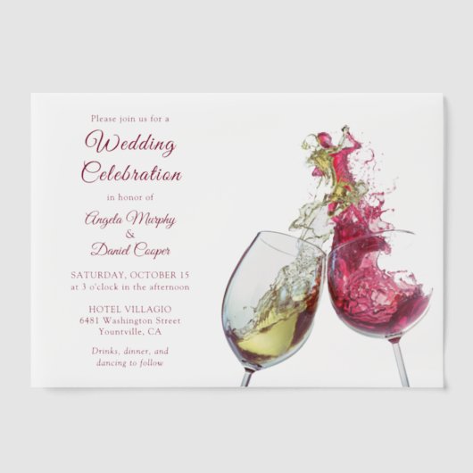 Rood- en wittwijdenweddenschap vellum uitnodigingen (Voorkant)