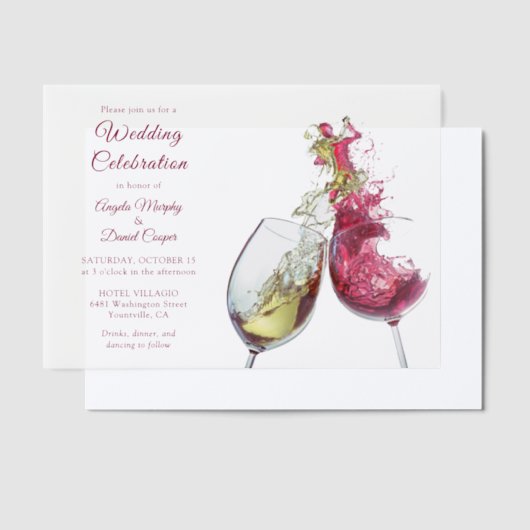 Rood- en wittwijdenweddenschap vellum uitnodigingen (Offset)