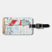 Rood- en witvuurtoren bagagelabel (Voorkant horizontaal)