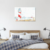 Rood- en witvuurtoren canvas afdruk (Insitu (Slaapkamer))