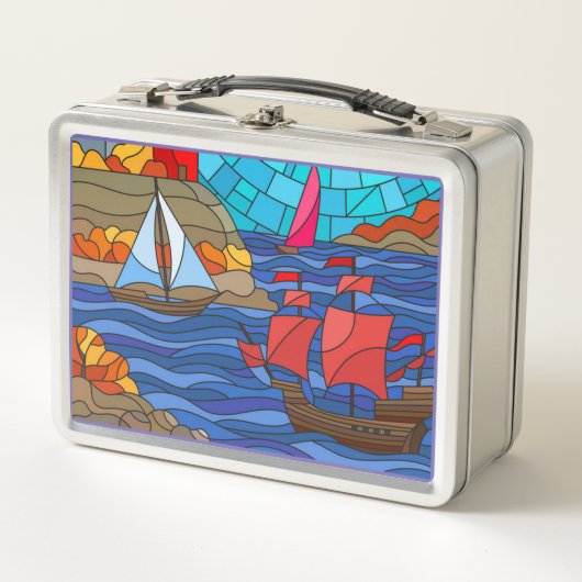 Rood- en witvuurtoren en -schepen (Voorkant)