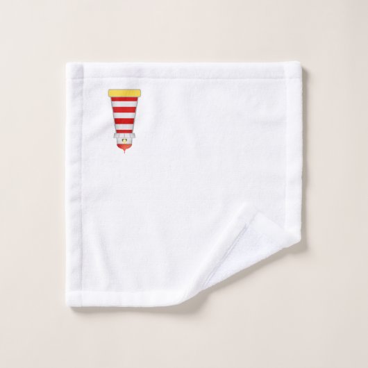 Rood- en witvuurtoren op marineblauw & wit bad handdoek (Wasdoekje)