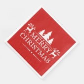 Rood- en witwaskerstpapier servetten (Hoek)