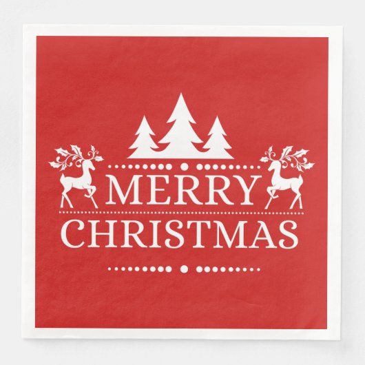 Rood- en witwaskerstpapier servetten (Voorkant)