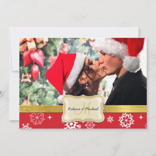 Rood- en witwintersneeuwvlokken Woestijnuitnodigin Kaart (Voorkant)