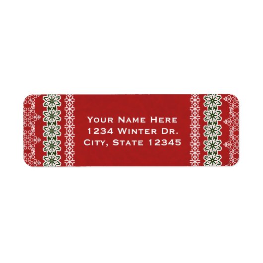 Rood- en witwinterverlof Elegant Holiday Party Etiket (Voorkant)