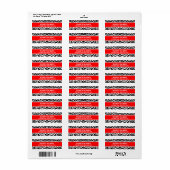 Rood en Zebra Print Etiket (Full Sheet)