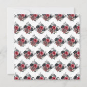 Rood en Zilver Elegante Bloemen Verjaardagsfeest Kaart (Achterkant)