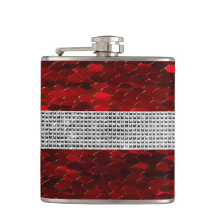 Rood en Zilver Elegante Purse Vinyl Wrapped Flask Heupfles