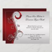  Rood en Zilver  Post Wedding Kaart (Voorkant / Achterkant)