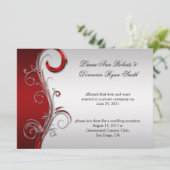  Rood en Zilver  Post Wedding Kaart (Staand voorkant)