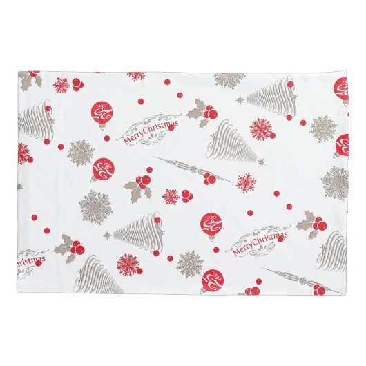 Rood- en zilverkerstmis Enkelvoudige Kussensloop (Achterkant)