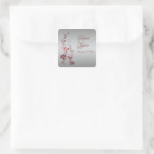 Rood en zilvervlies met Butterflies Sticker (Tas)