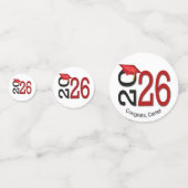 Rood en zwart 2025 Afstuderen Confetti (Voorkanten)