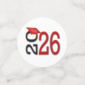 Rood en zwart 2025 Afstuderen Confetti (Kleine voorkant)