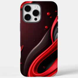 Rood en Zwart 3D Gradiënt Mobiele Hoesje-Ma iPhone 16 Pro Max Hoesje