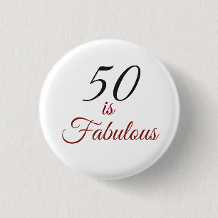 Rood en zwart "50 is verbluffend" 50e Birthday But Ronde Button 3,2 Cm