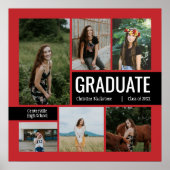 Rood en zwart 6 Foto Afstuderen Poster (Voorkant)