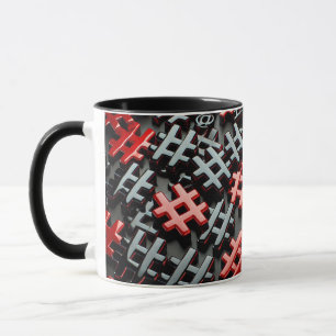 Rood en zwart Abstract Design Mok