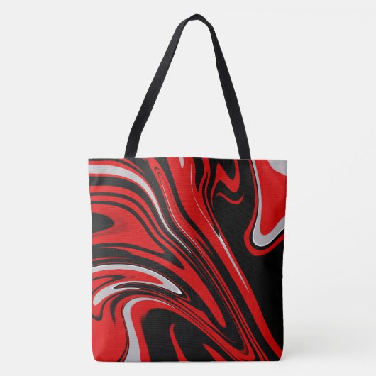 Rood en zwart Abstract Draagtas (Voorkant)