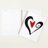 Rood en zwart Abstract Hart Modern Romantisch Planner (Display)