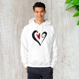 Rood en Zwart Abstract Hart Moderne Romantiek Hoodie