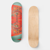 rood en zwart abstract heraldry skateboard (Voorkant)