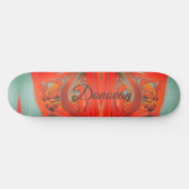 rood en zwart abstract heraldry skateboard (Horizontaal)