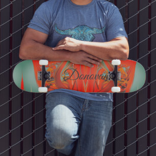 rood en zwart abstract heraldry skateboard