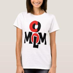 Rood en zwart abstract mom logo design met modern t-shirt