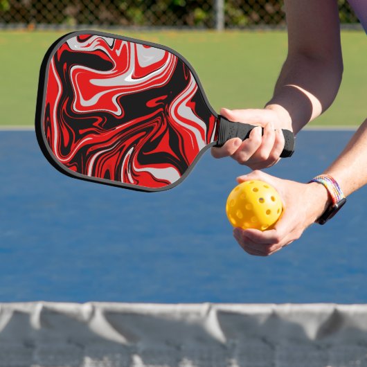 Rood en zwart Abstract Pickleball Paddle (Insitu)