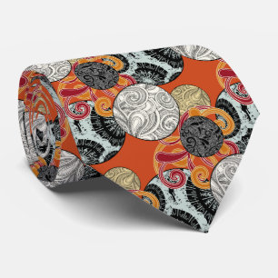 Rood en zwart Abstract Retro Wervelpatroon Stropdas