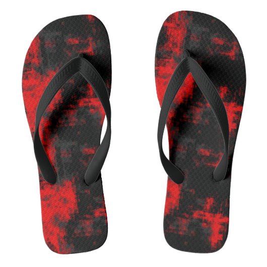 rood en zwart abstract teenslippers (Voetbed)