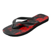 rood en zwart abstract teenslippers (Schuin)