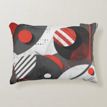 Rood en zwart abstracte geometrische cirkels