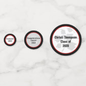 Rood en zwart Afstuderen Confetti (Achterkanten)