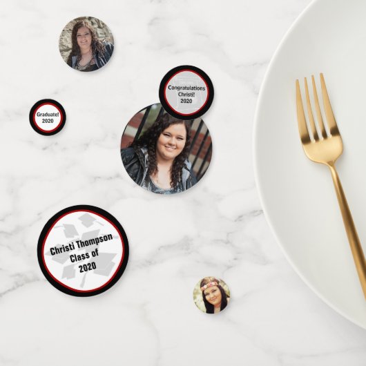 Rood en zwart Afstuderen Confetti (Groep)