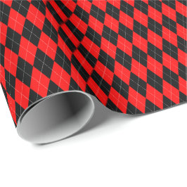 Rood en zwart argyle-cadeaupapier cadeaupapier
