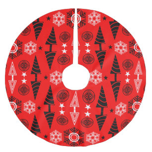 Rood en zwart Art Nouveau Kerstmis Kerstboom Rok
