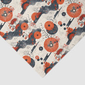 Rood en Zwart Aziatisch Tissuepapier (Detail)