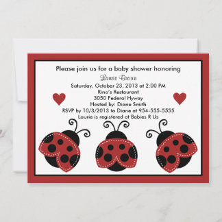 Rood en zwart Baby shower Kaart