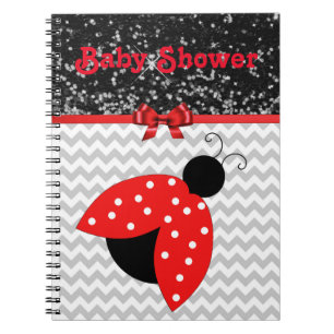 Rood en zwart Baby shower Notitieboek