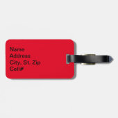 Rood en zwart 🏐 bagagelabel (Achterkant horizontaal)