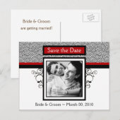 Rood en zwart Bewaar de datum Foto Briefkaarten (Voorkant / Achterkant)