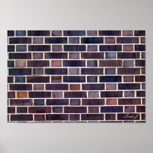 Rood en zwart Brick-wandcanvas of Poster