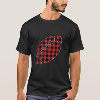 Rood en zwart Buffalo Plaid Amerikaans Football Ch T-shirt